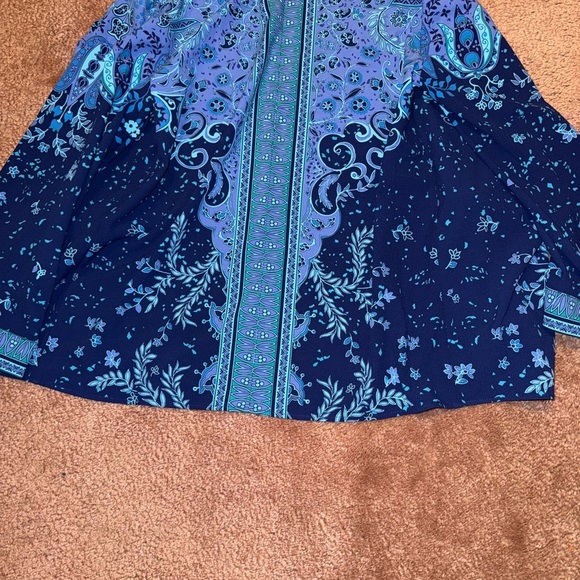 Bob Mackie Blue and Purple Patterned Top - Picture 3 of 3
